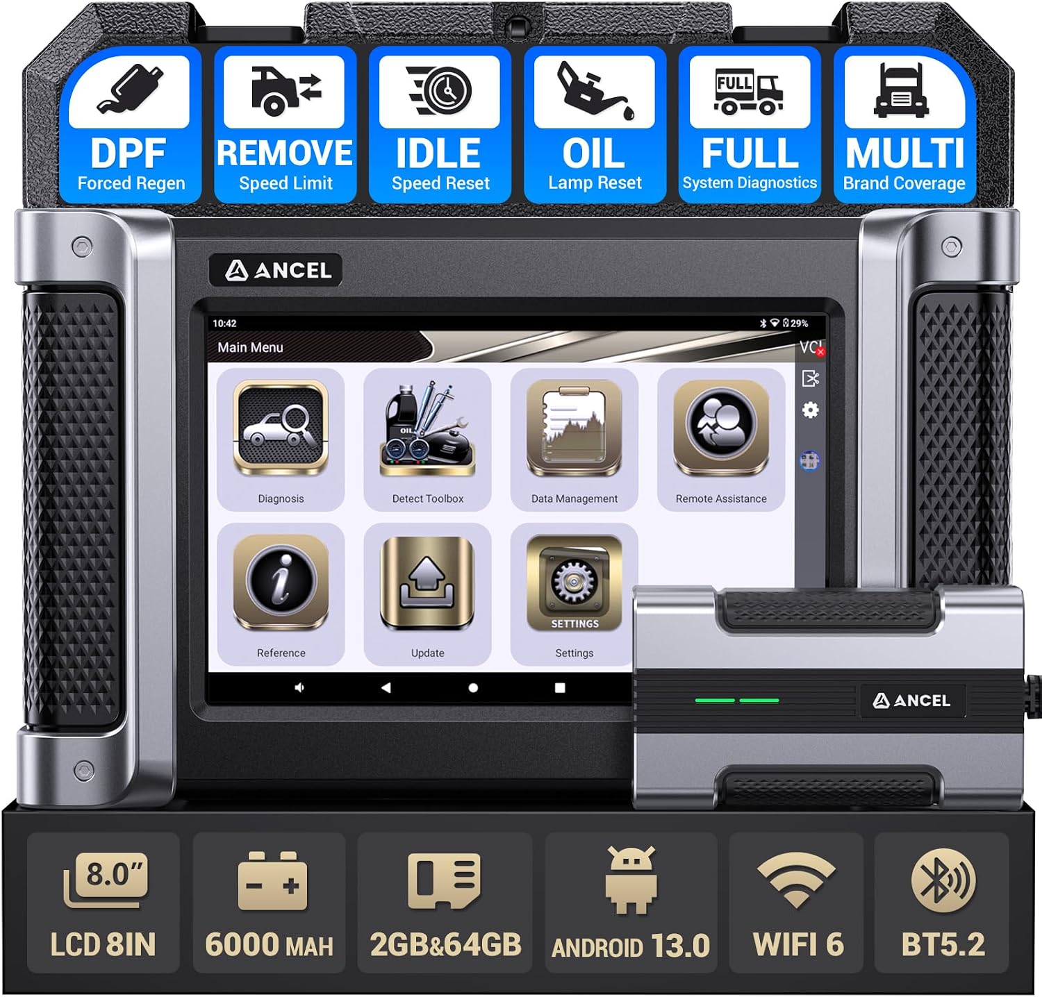 Heavy Equipment Diagnostic Tool - ANCEL HD8000 Heavy Duty Truck Scanner,