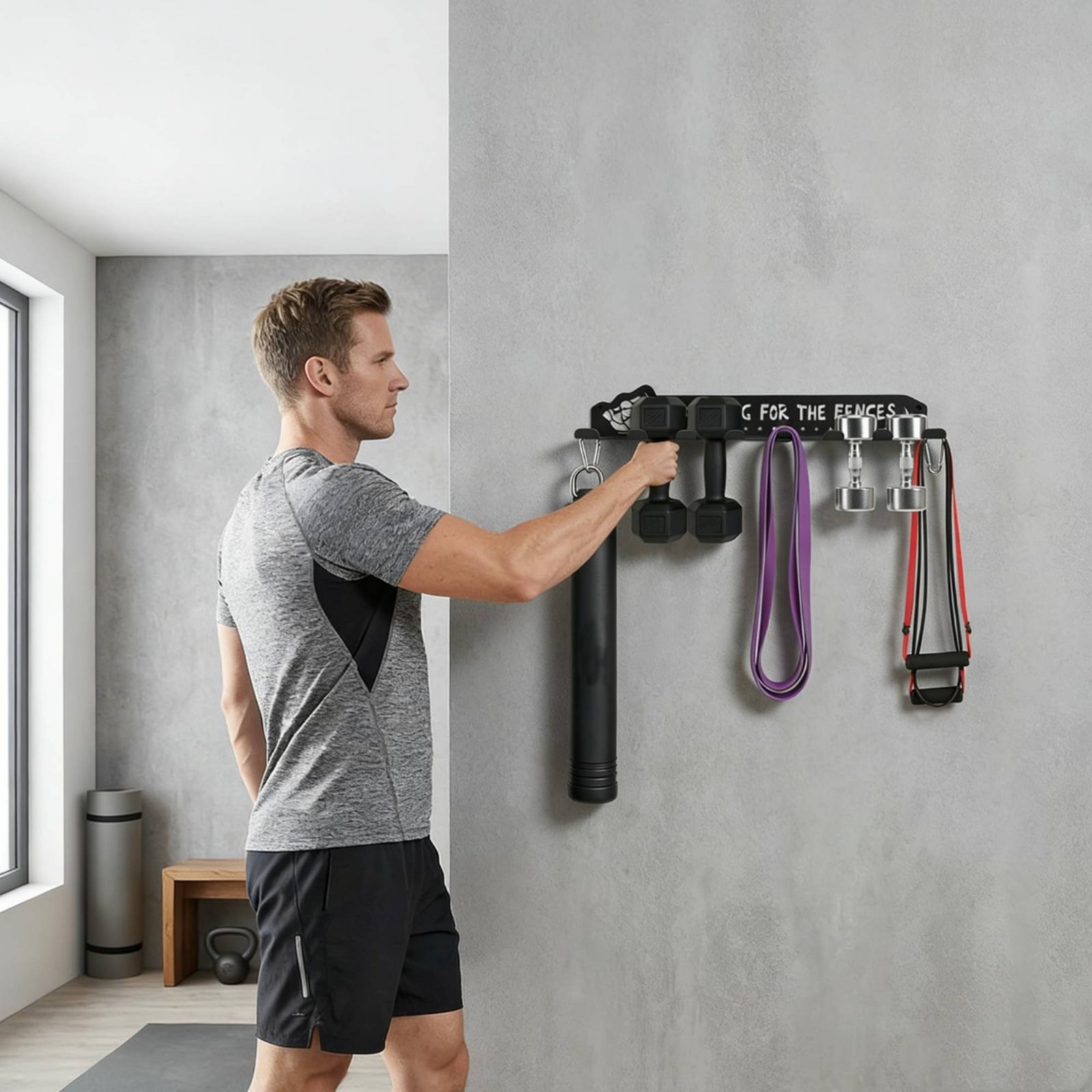 Heavy Equipment Usa - 8 Hook Sports Equipment Rack Heavy
