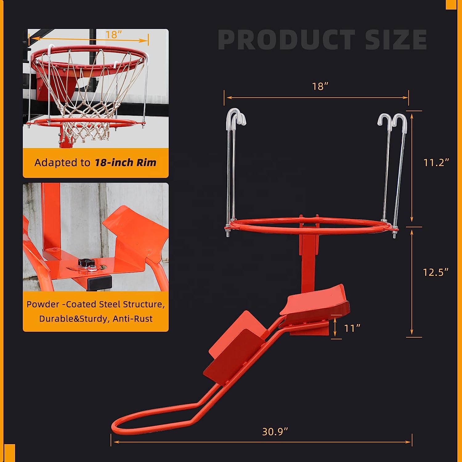 Heavy-Duty Steel Basketball Re - Heavy Equipment Attachments 评论和价格