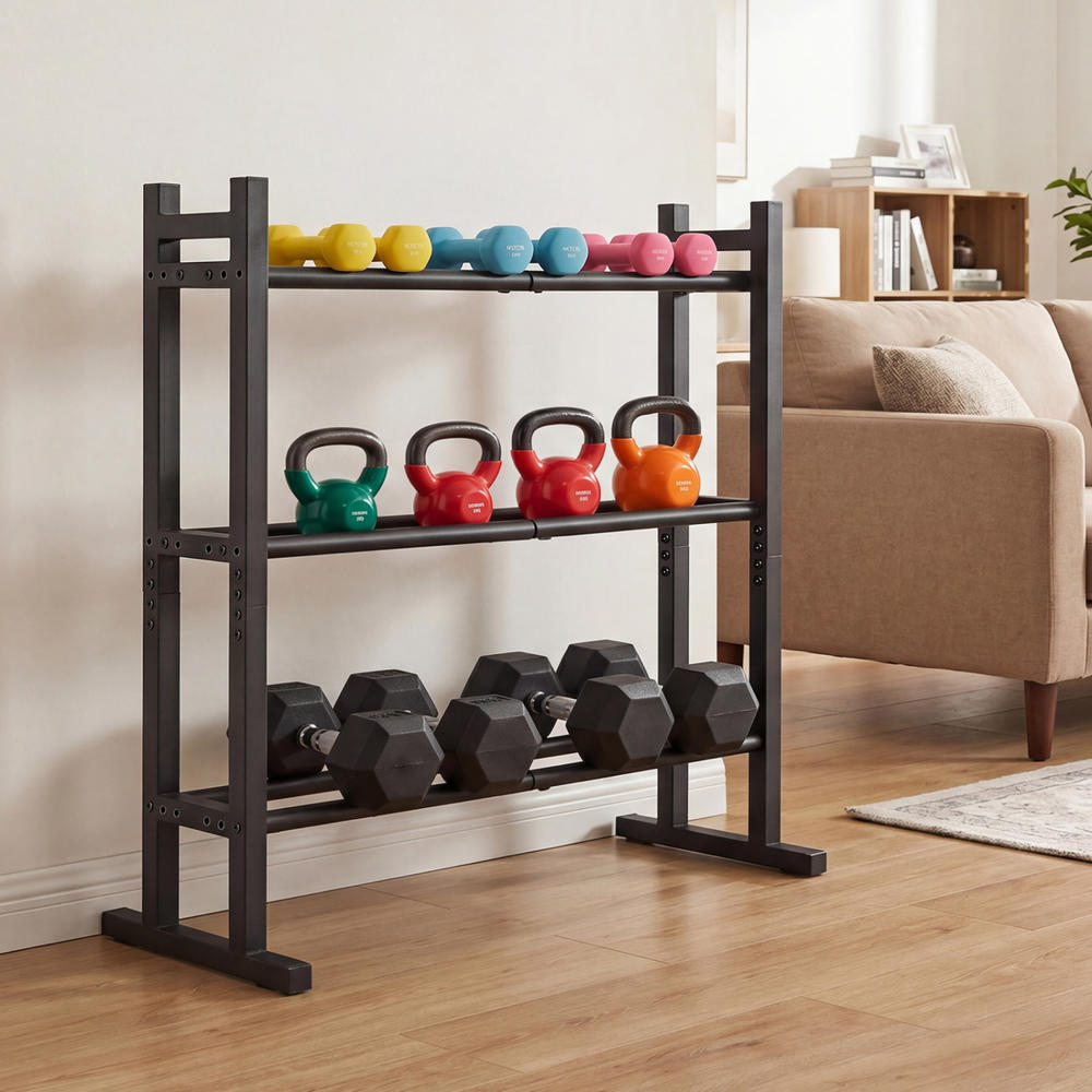 Heavy Duty 3-Tier Dumbbell Rac - Heavy Equipment Usa 评论和价格